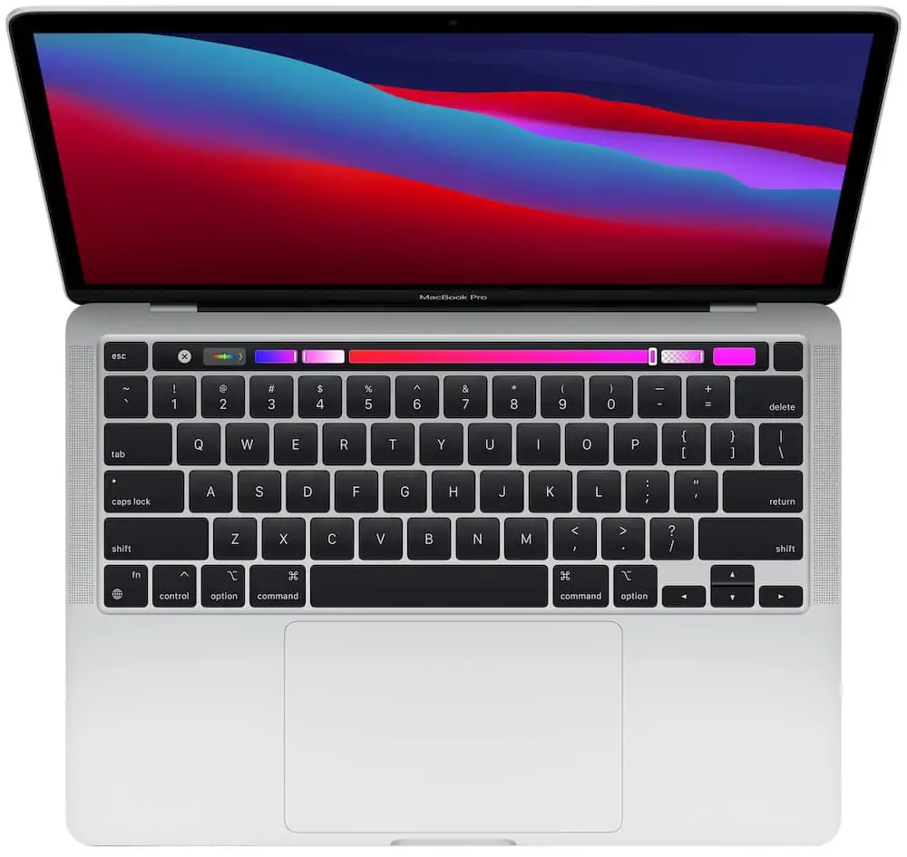 apple macbook pro 13 inches m1 van bovenaf