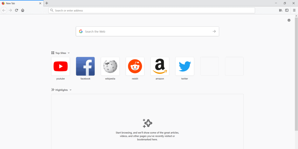 Firefox google startscherm