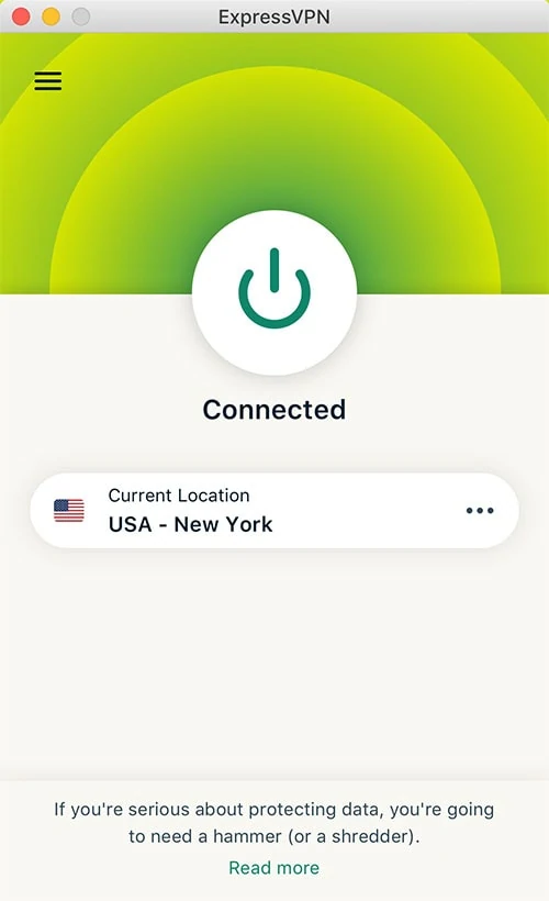 macos interface laat zien dat de vpn is verbonden