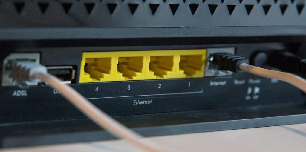close-up van een router