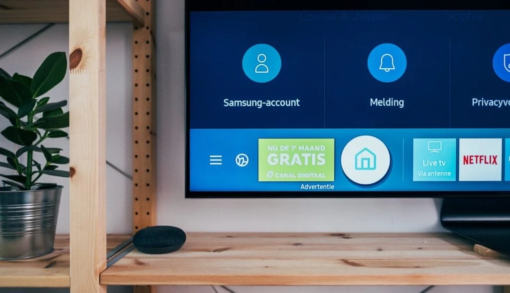 Samsung Smart Tv Met Echo Dot Ernaast
