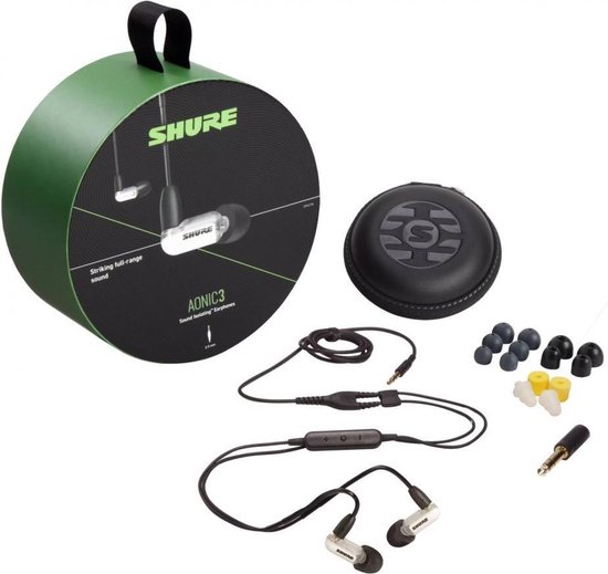 Shure AONIC 3 in-ear oordopjes - kit met verschillende oordopjes en reistas