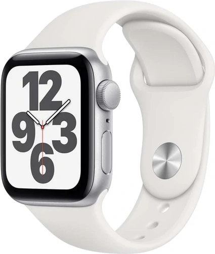 apple watch se 40mm zilver aluminium witte sportband