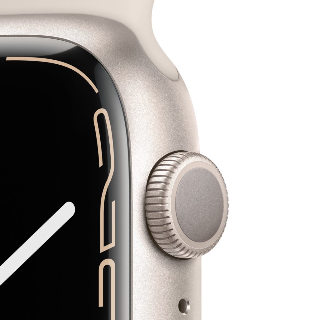 Close-up witgoude Apple Watch Series 7