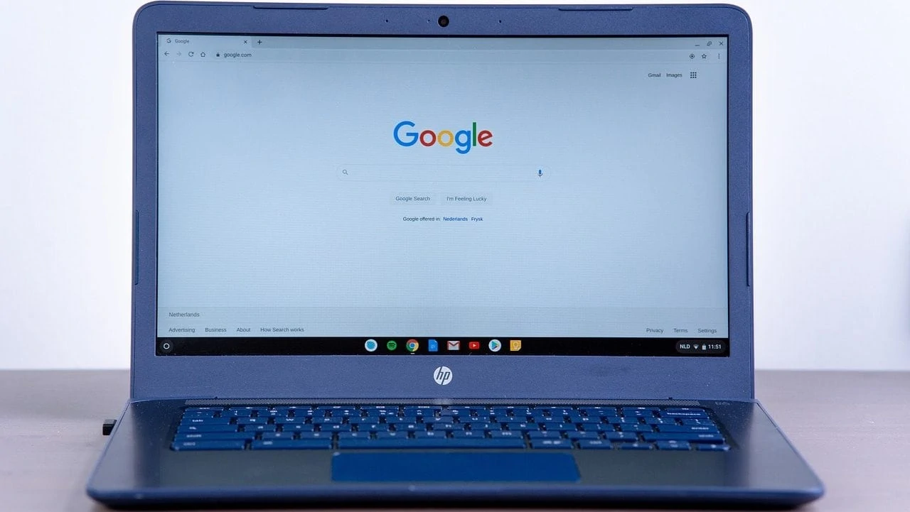 Chromebook laat Google op scherm zien