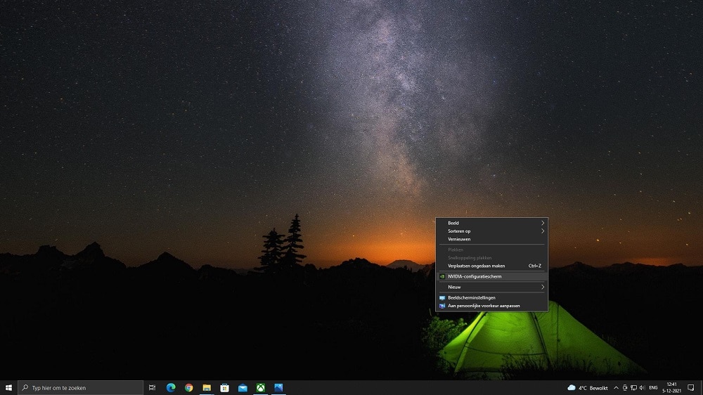NVIDIA-configuratiescherm via de desktop op Windows
