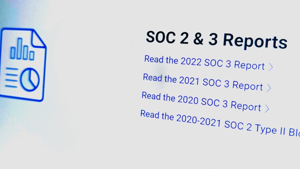 Menu met meerdere SOC 2 & SOC 3 rapporten